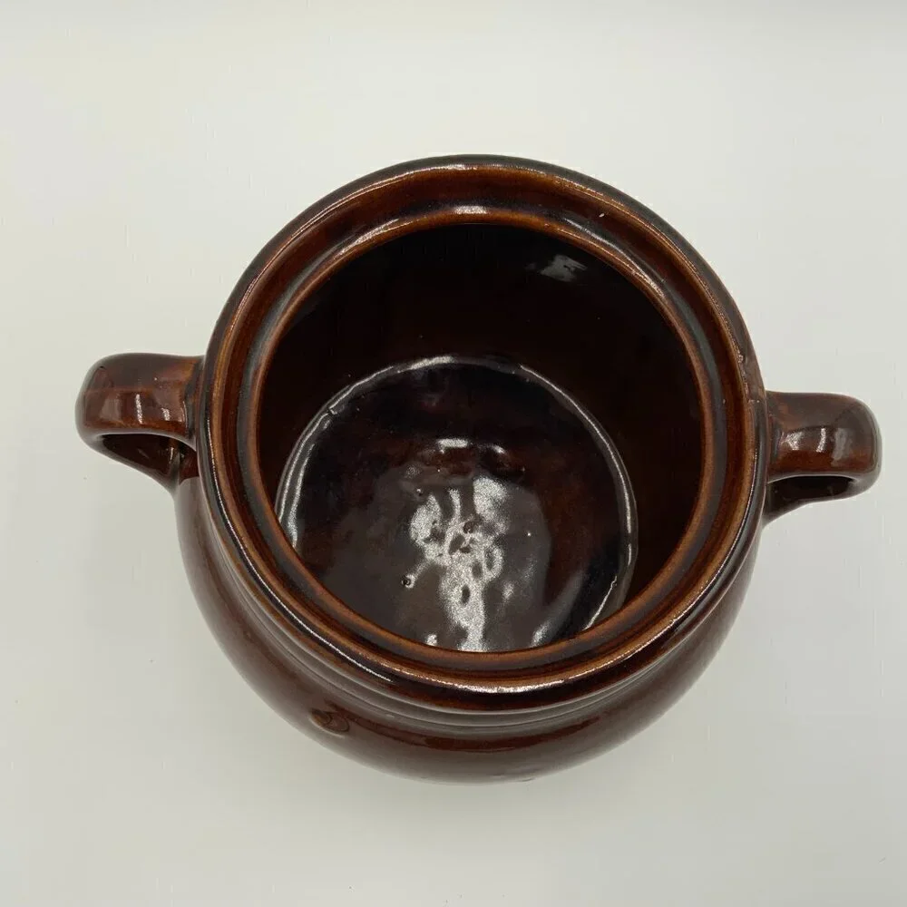 Vintage B & M Baked Beans Stoneware Bean Pot Only Brown Tan 0606 USA